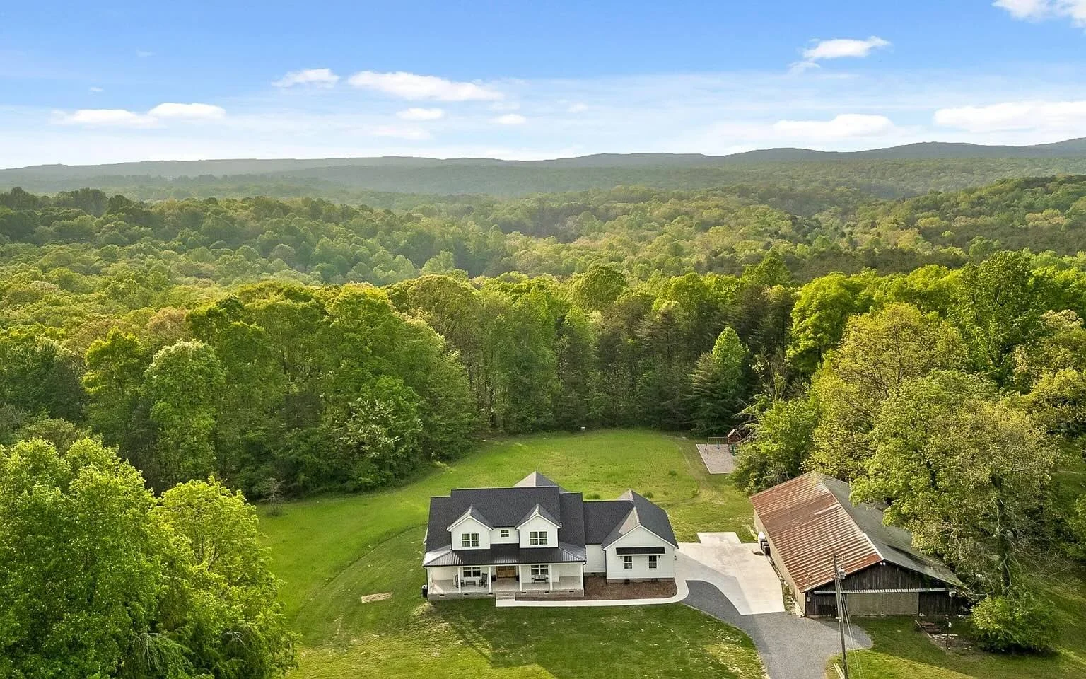 Tennessee Dream Property – New Farmhouse on 13 Private Acres with Barn & Views