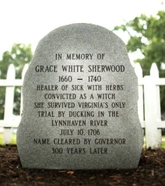 Gravestone of Grace Sherwood - The Witch of Pungo