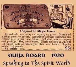 Advertisement for Ouija board readings