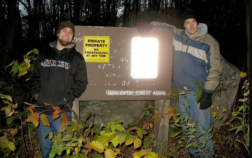 Sign warning off trespassers