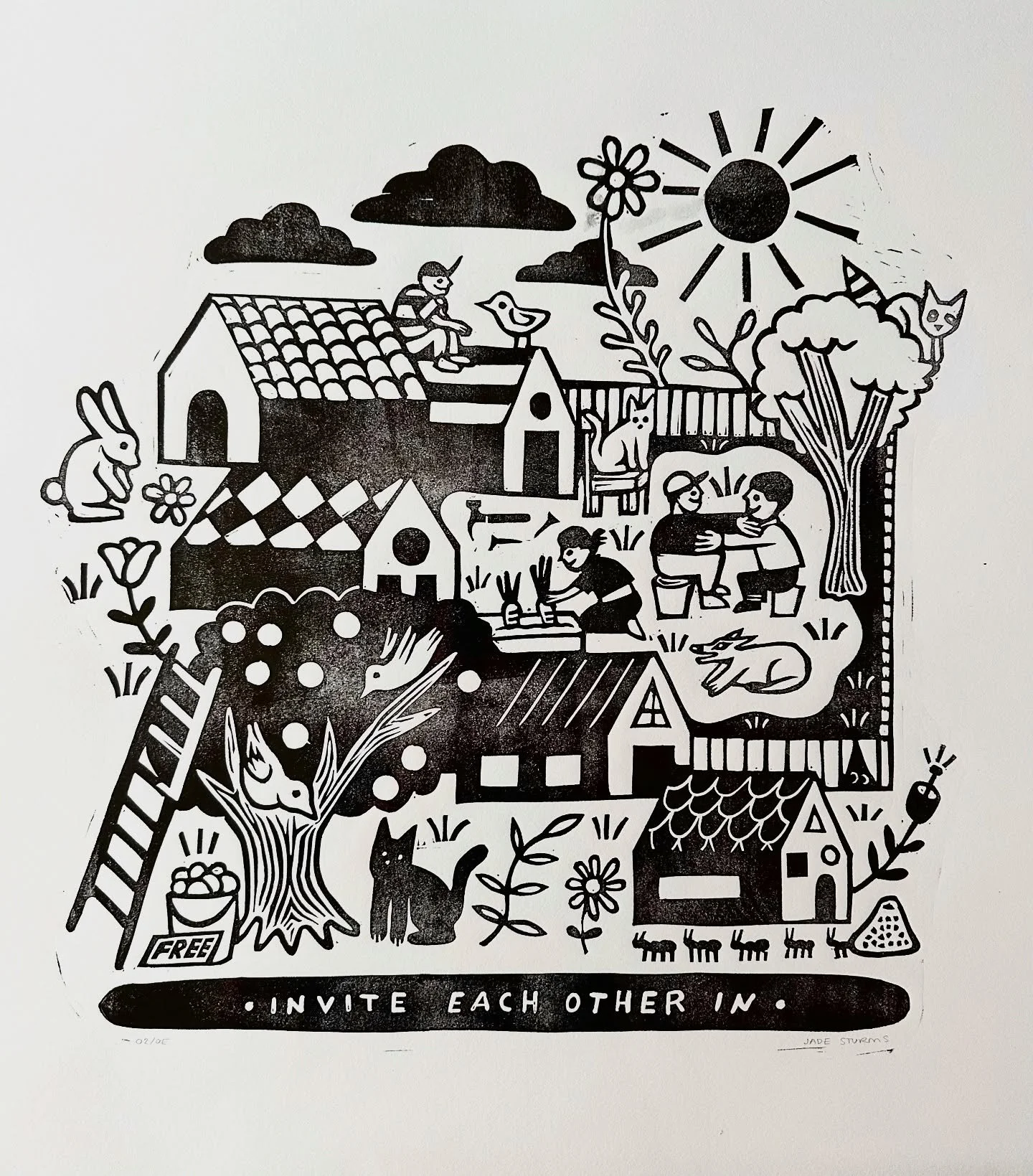 A new blockprint! You can view it in person at @thefreshpot on Mississippi street now through the end of September. Info on how to buy one at bottom of caption!
.
So many of us feel alienated in this world. I want to live a life guided by my principl