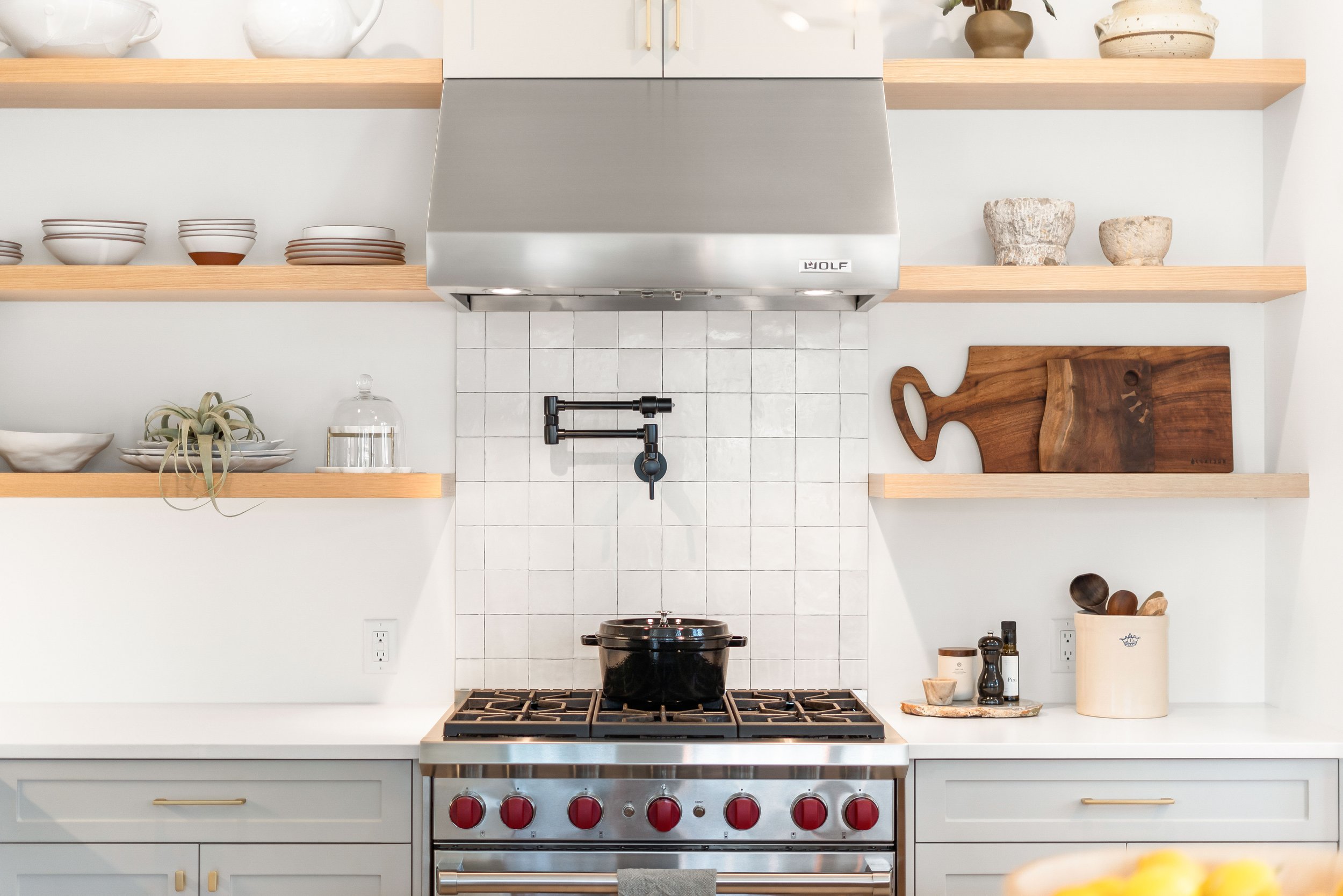 Kitchen detail with warm, organic finishes
