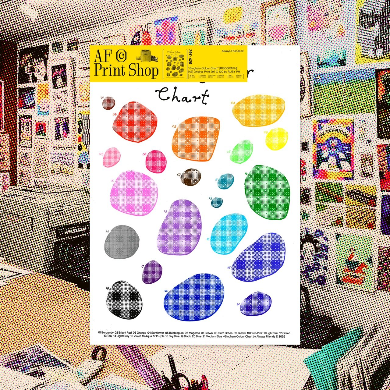 "Gingham" Riso Colour Chart - A3 Print