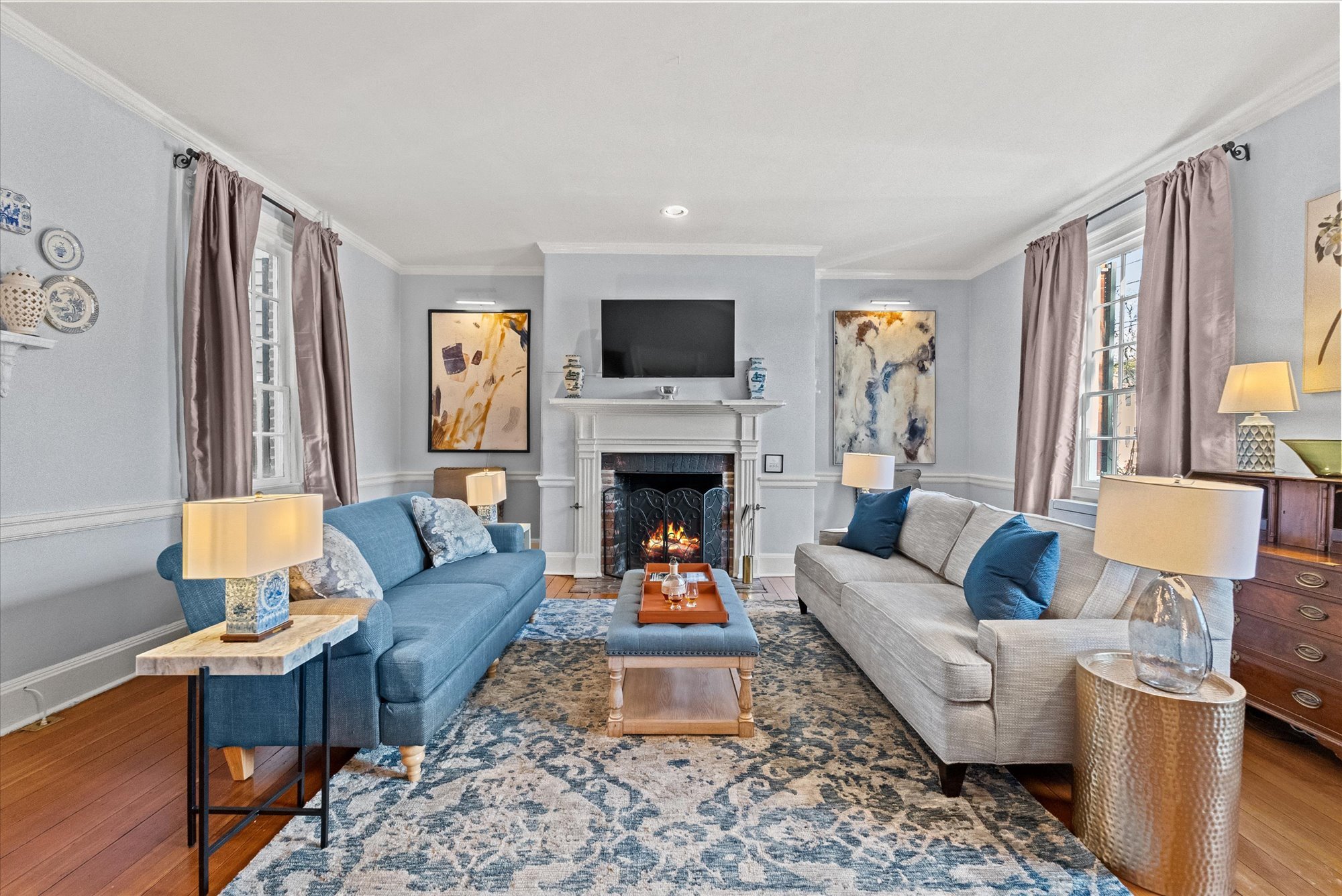 Living Room - wood burning fireplace