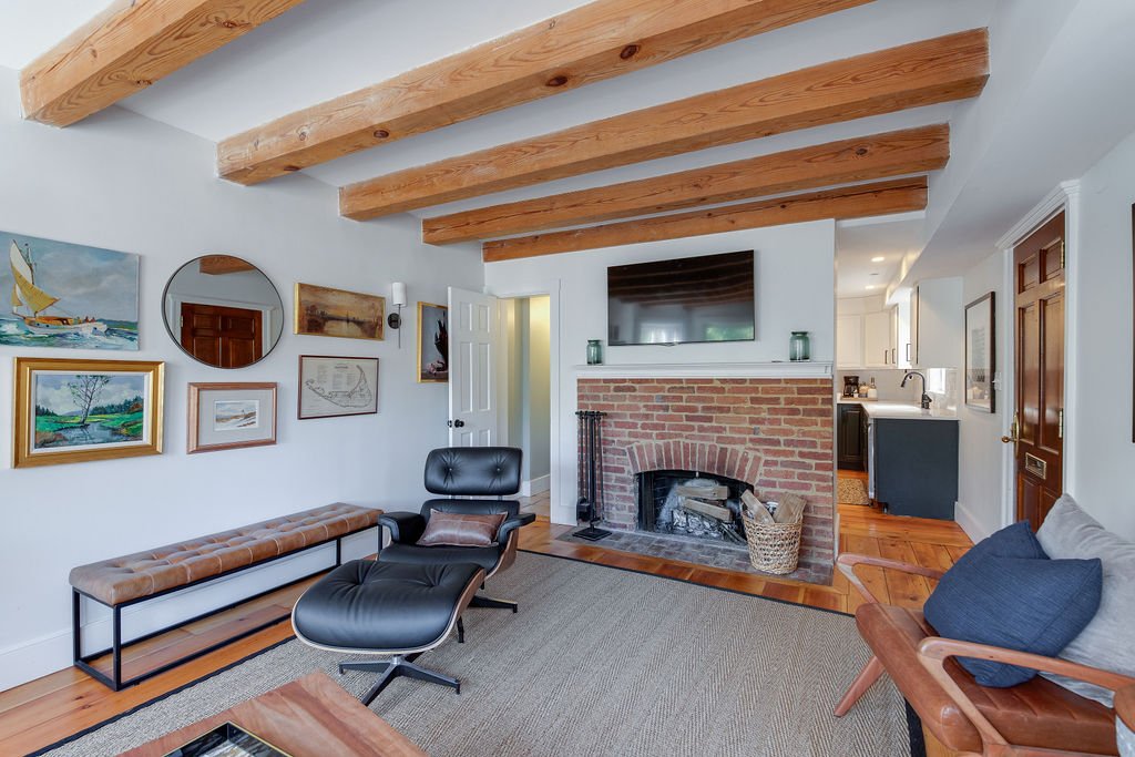 Living Room -wood burning fireplace