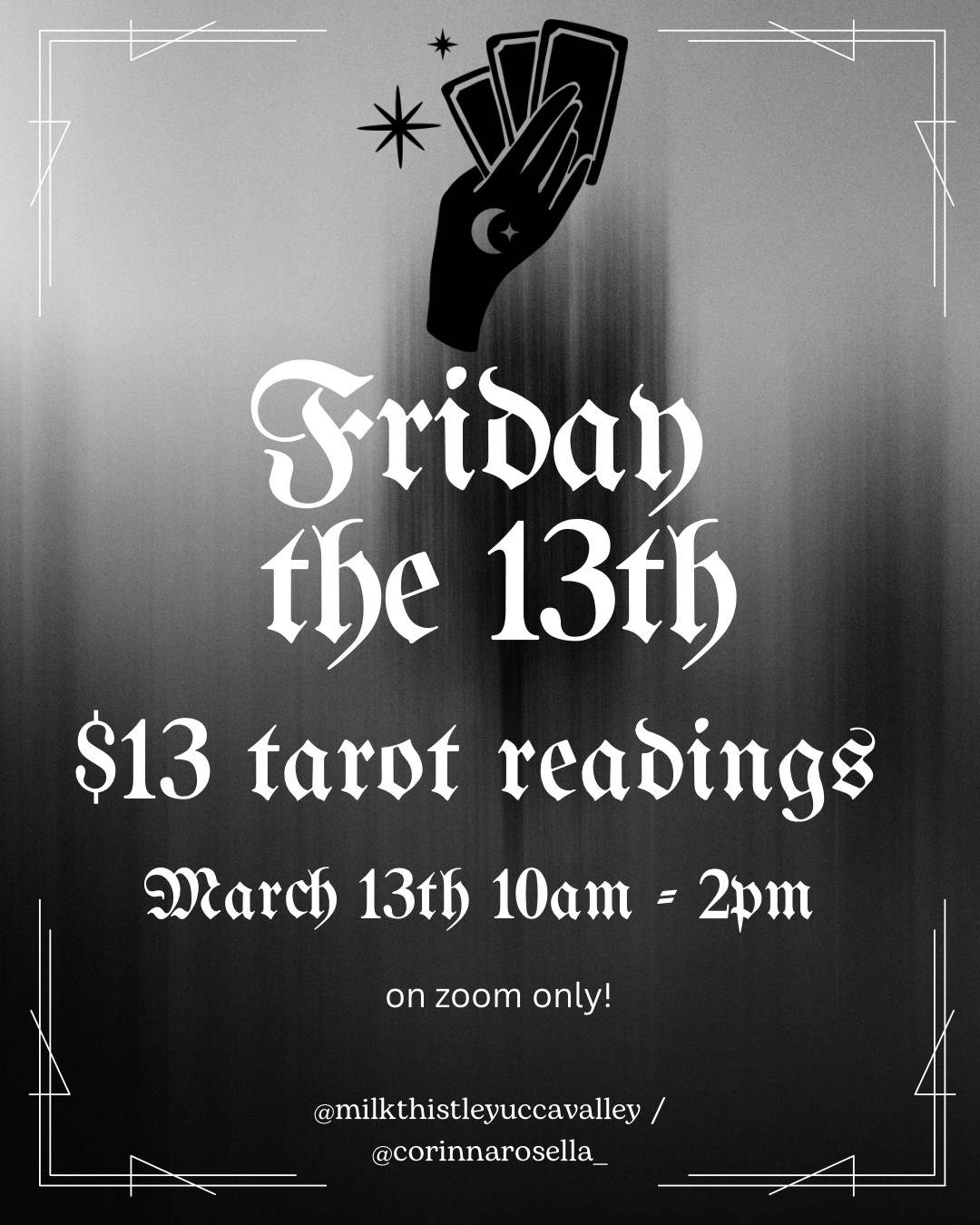 Friday the 13th - $13 tarot readings!