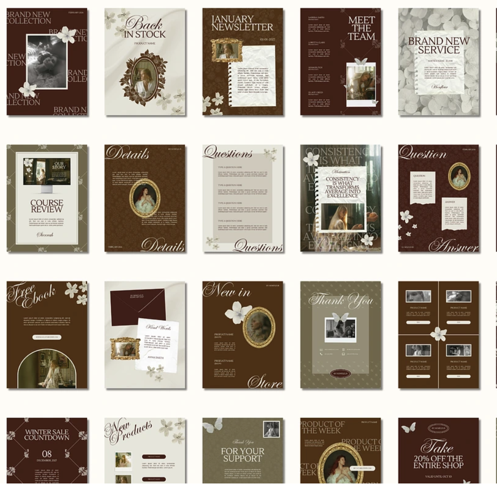 A person's hands writing in a journal on a wooden desk surrounded by a laptop, tablets, glasses, a cup of coffee, photographs, and a book.