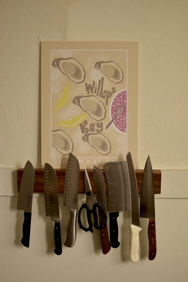 Handrawn Willapa Bay Oyster Kitchen Poster Print