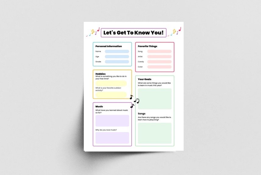 Get To Know You Worksheet