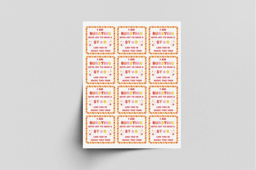 Starburst Treat Label
