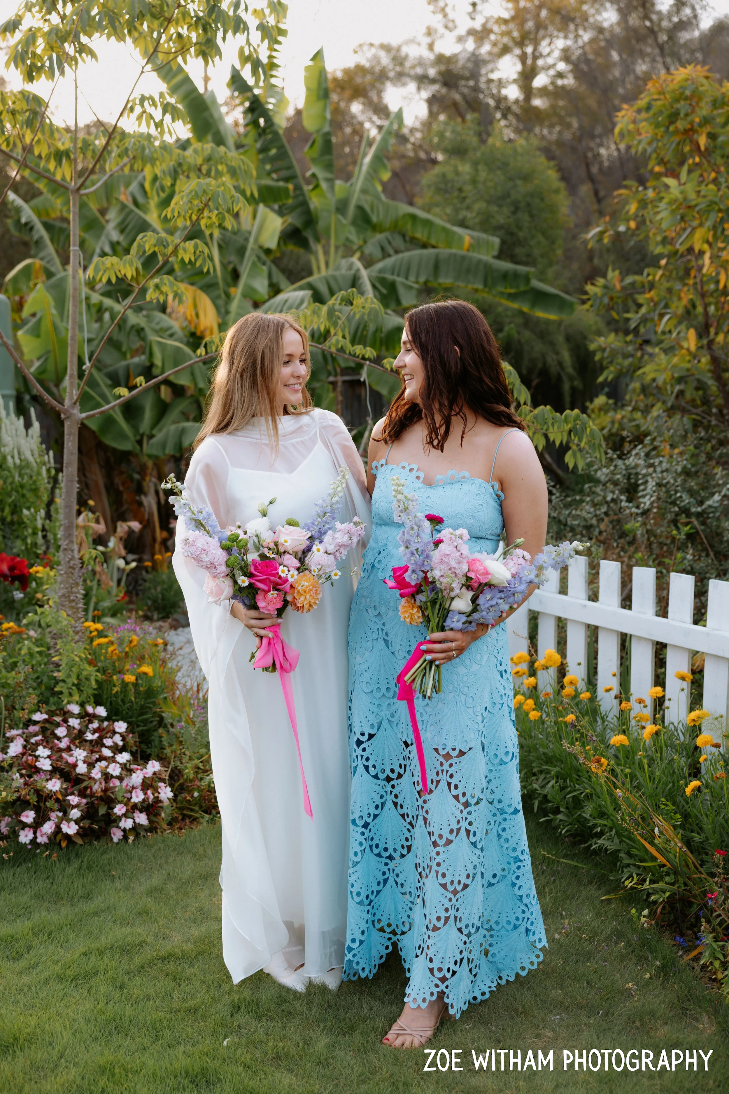 A bride and her maid of honour at a Brisbane Garden Wedding