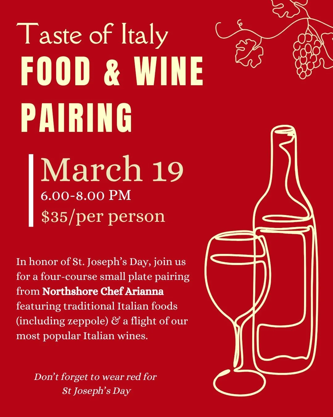 Taste of Italy Food &amp; Wine Pairing - SOLD OUT