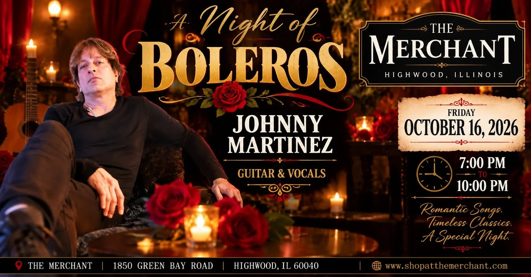 A Night of Boleros: Guitar &amp; Vocals with Johnny Martinez