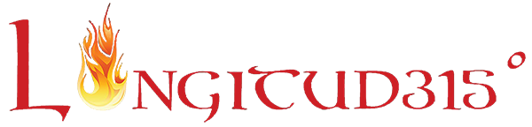 The logo for Longitud315 featuring a flame design and stylized text.