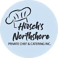 Logo for Hirsch's Northshore Private Chef & Catering Inc. featuring a chef's hat.