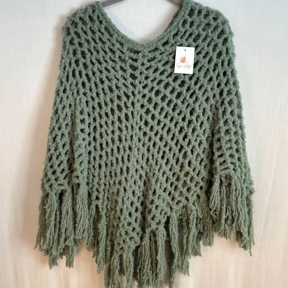 Lightweight Poncho - Seafoam Green