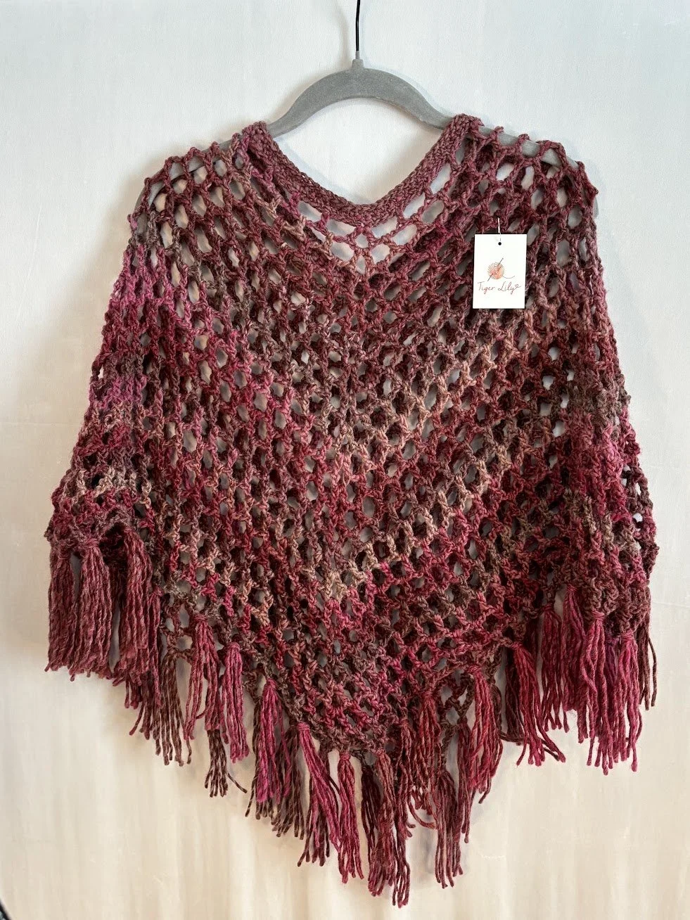 Lightweight Poncho - Maroon & Red