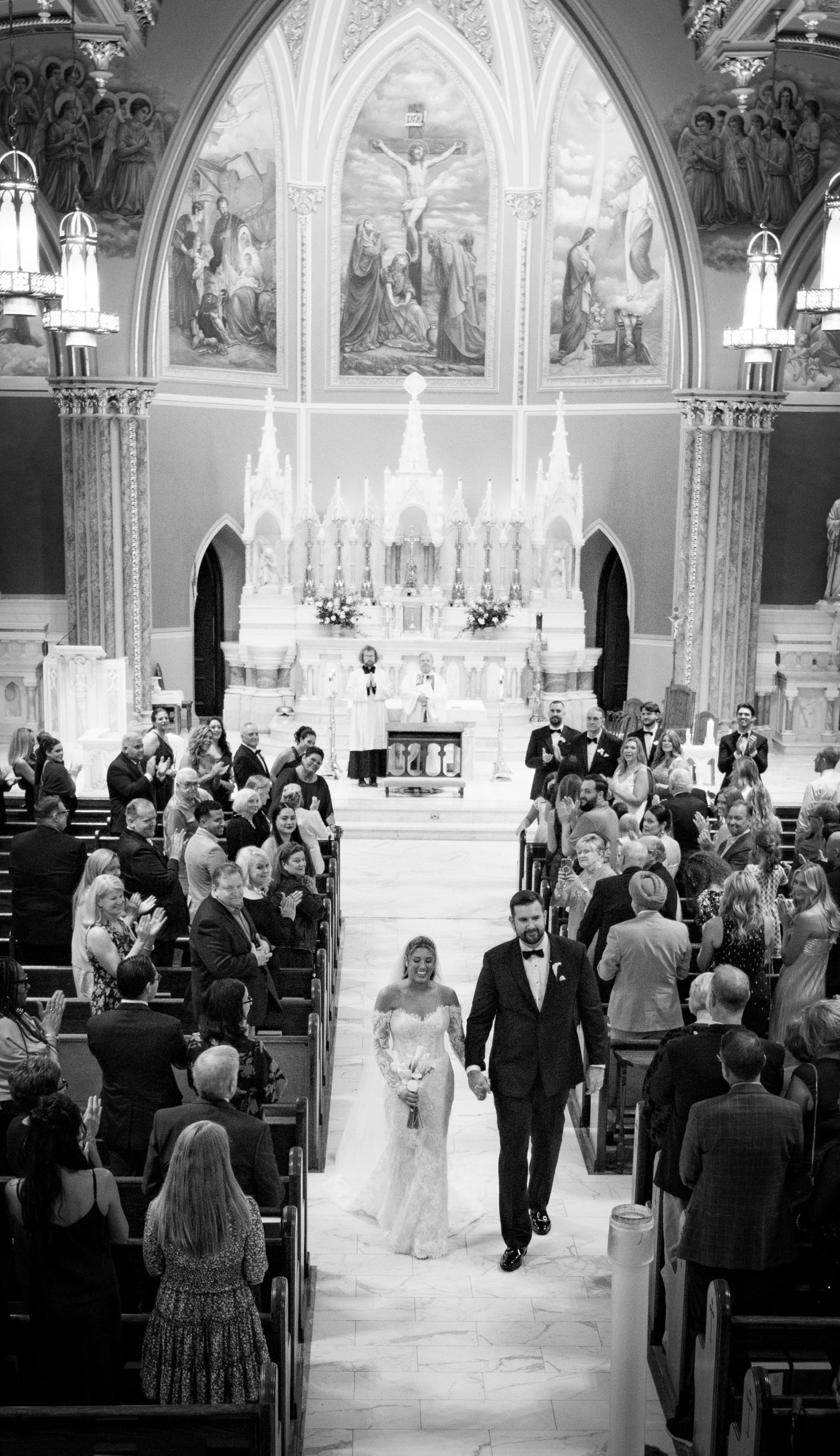 Weddings - Ceremony 3 - walking the aisle BW.jpg