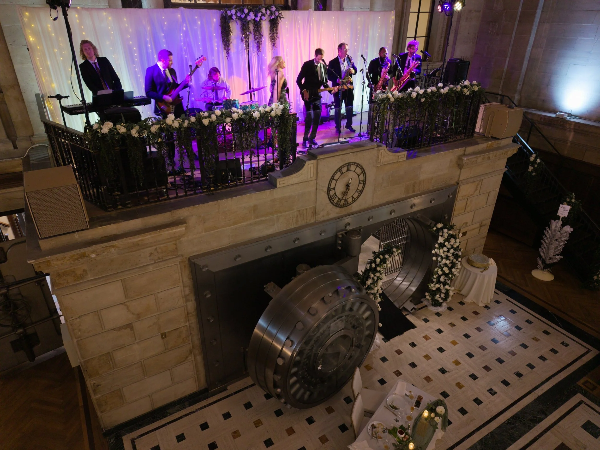 Weddings - Reception 3 - band on balcony overhead.jpg