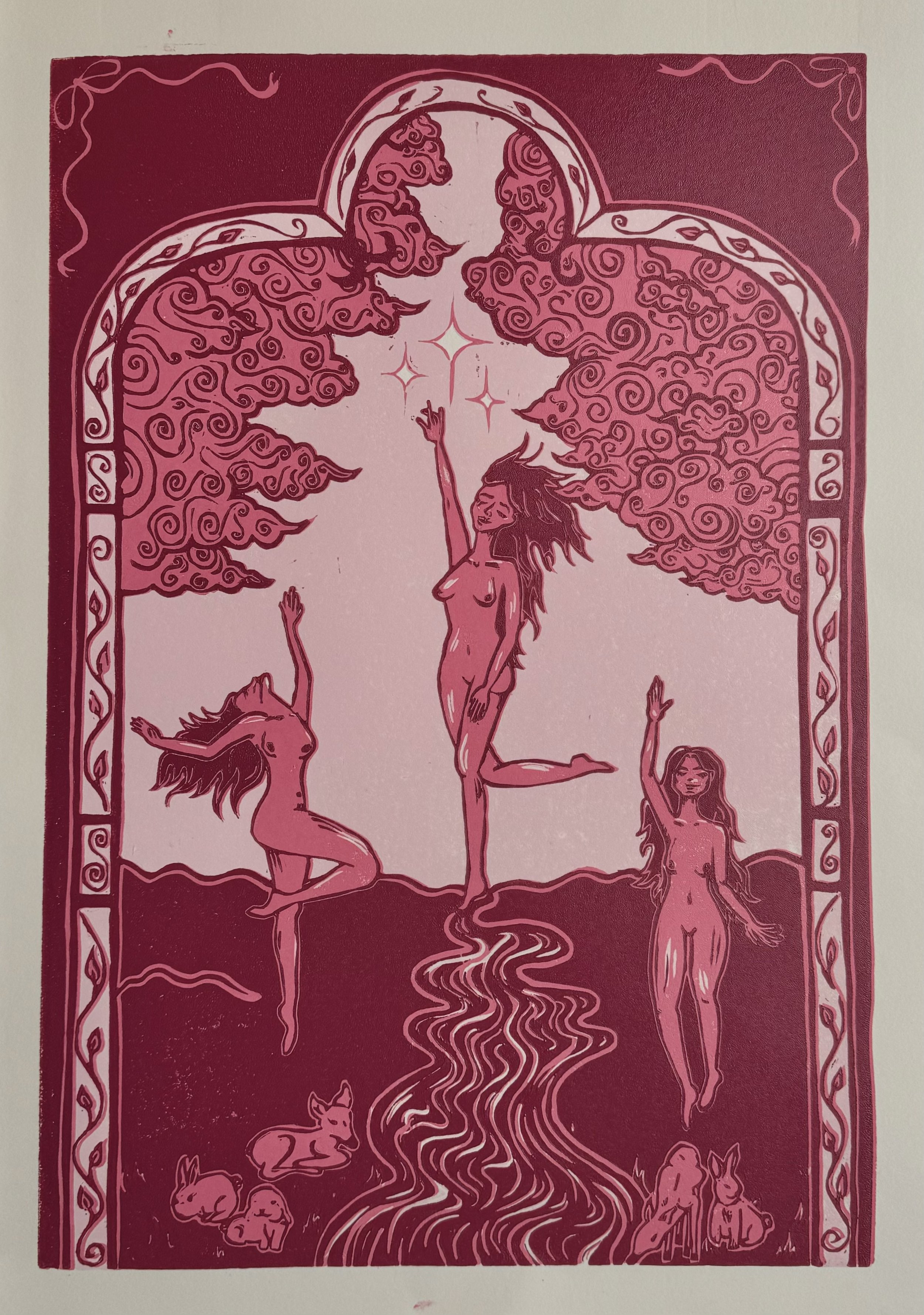 Garden Gate (Pink)
Relief Print
18" x 12"