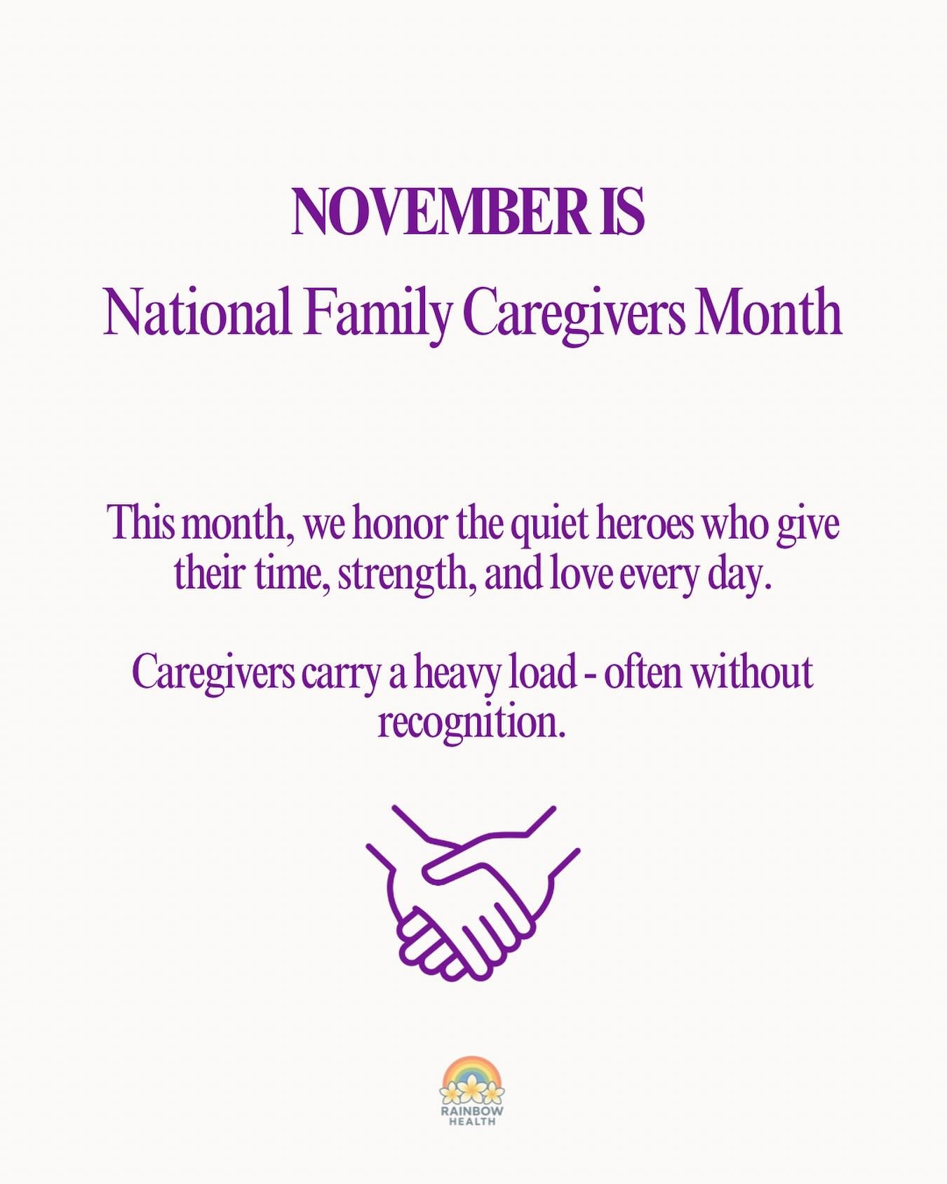 This month, we honor the caregivers the quiet heroes who show up every day with love, patience, and strength. 💜

Your compassion changes lives, even when it goes unseen. #NationalFamilyCaregiversMonth