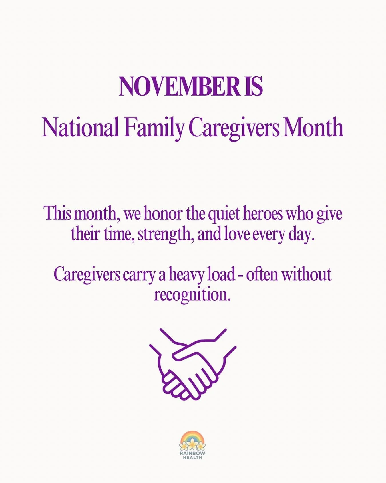 This month, we honor the caregivers the quiet heroes who show up every day with love, patience, and strength. 💜

Your compassion changes lives, even when it goes unseen. #NationalFamilyCaregiversMonth