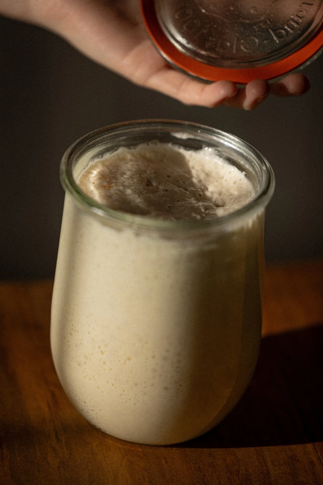 Sourdough Mama Organic Starter in Tulip Jar Lid Open.jpg