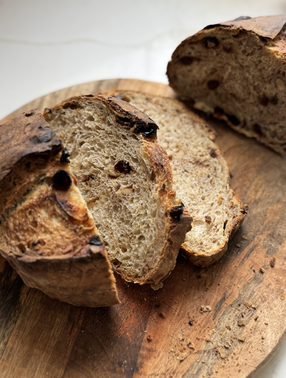 Sourdough Mama Cranberry Walnut Orange Cardamom Sourdough Bread aka January Bread