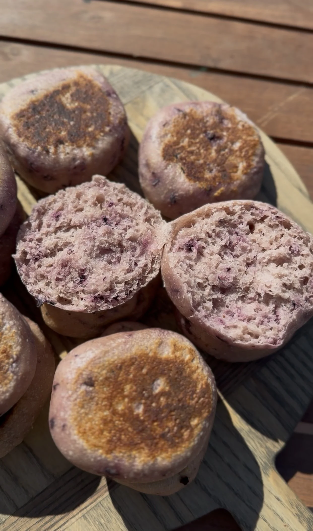 Sourdough Mama Blueberry English Muffin Recipe Crumb