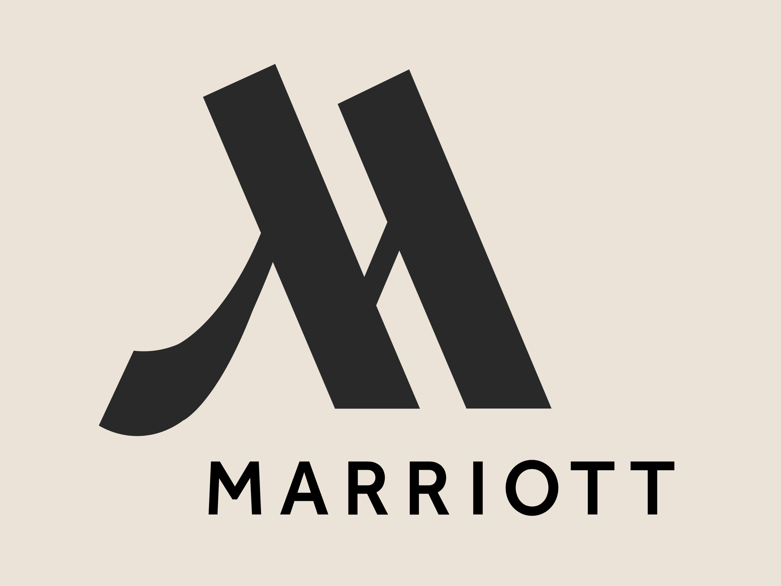 Poema Coffee Co serving custom branded lattes with the Marriott Hotels logo using the latte logo printer at a corporate event, showcasing premium mobile espresso catering and logo latte art.