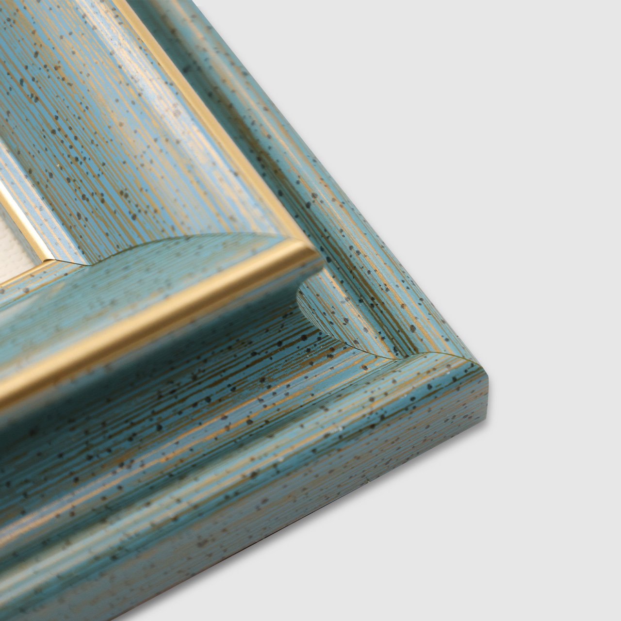Details of countryside spring embroidery art's vintage blue frame corner