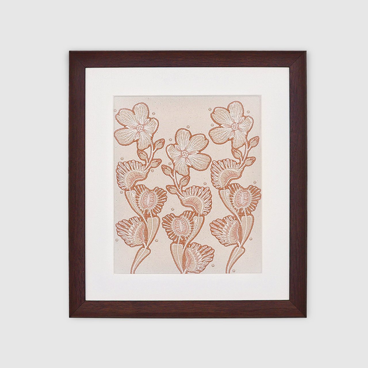 Pam Pan embroidery framed wall art of flytrap flowers with rhythm