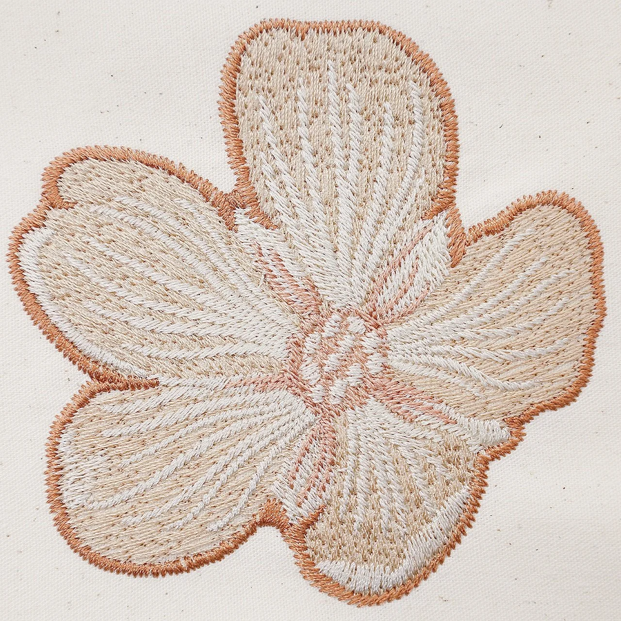 Embroidery Details of the flytrap bloom on Dionaea Napkin