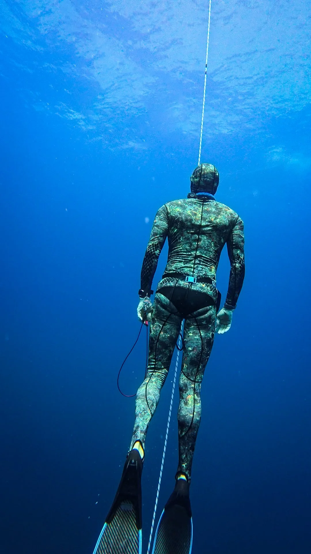 Freediver in open water