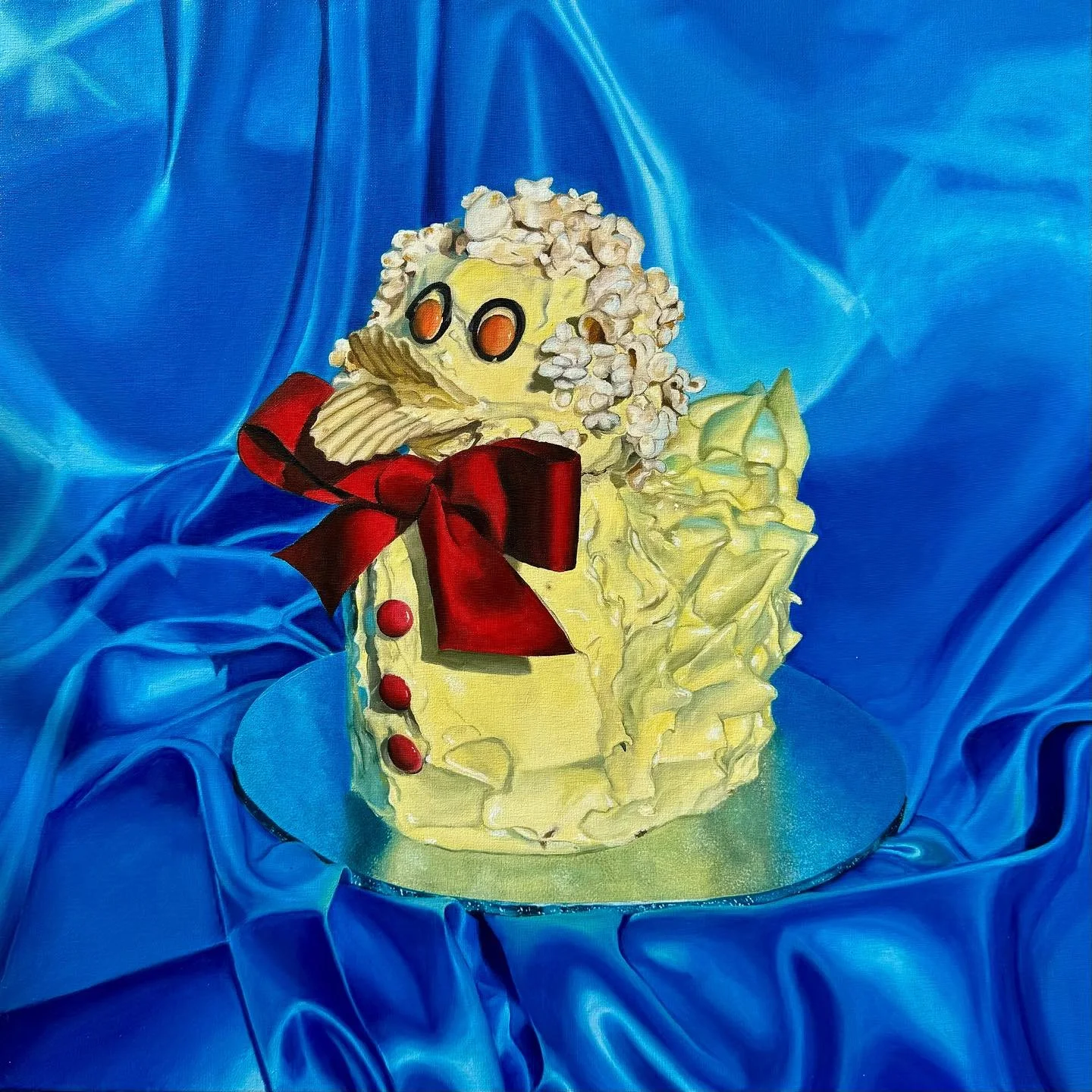 &lsquo;Duck Cake&rsquo; 
Oil on canvas 
60.9 x 60.9cm

Starting a series of these birthday cakes where I bake n&rsquo; paint them! Ducky was not easy but he turned out super cute 🐥

Next one is already in progress! Hit me up if you like butter cake.