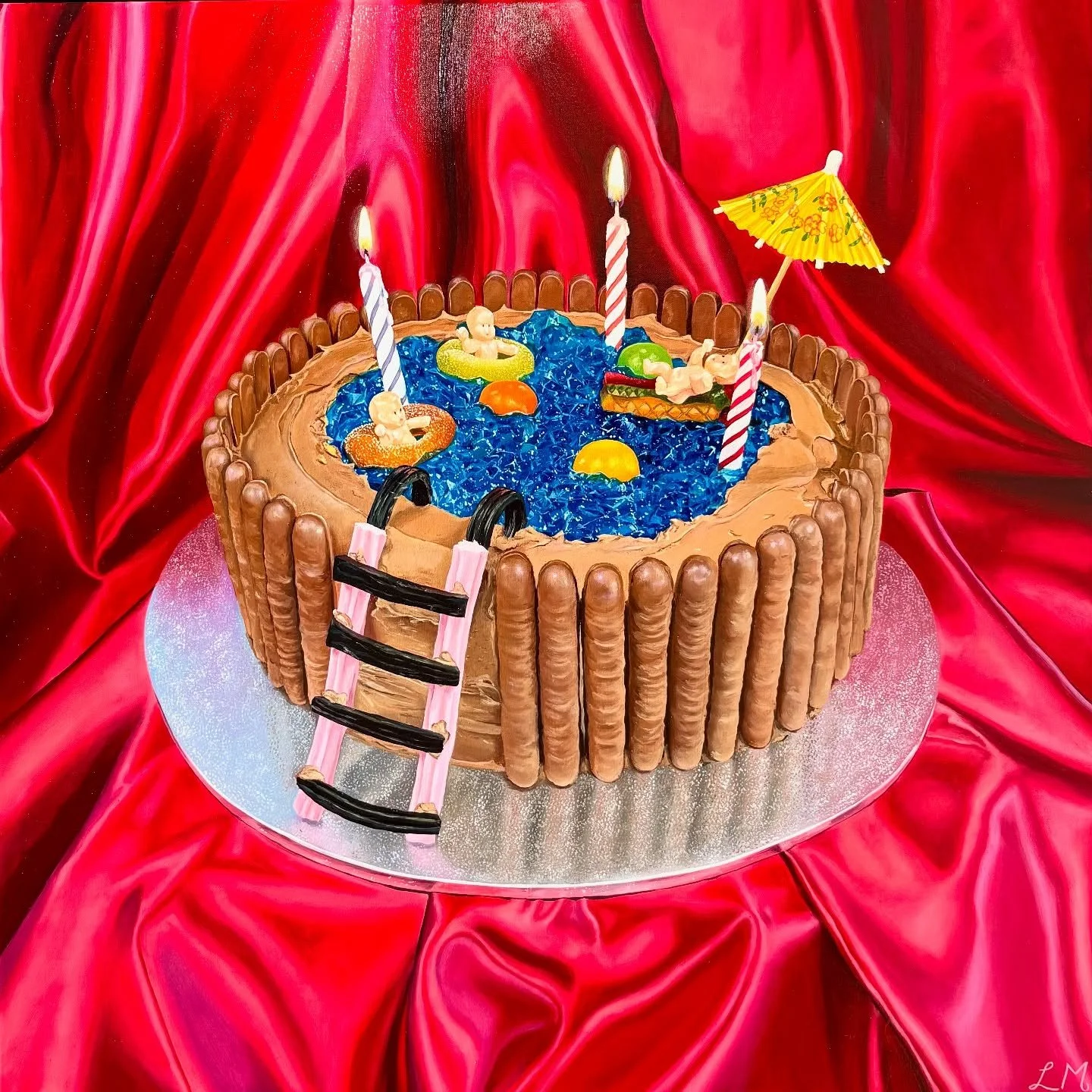 Some stills of my favourite ever work ❤️🎂

&lsquo;Pool Cake II&rsquo; will be showing and available for purchase at @blowehair.artspace for their next exhibition, &lsquo;The Others&rsquo;! 
 
I&rsquo;ll have a few other works on display 👀 Opening n