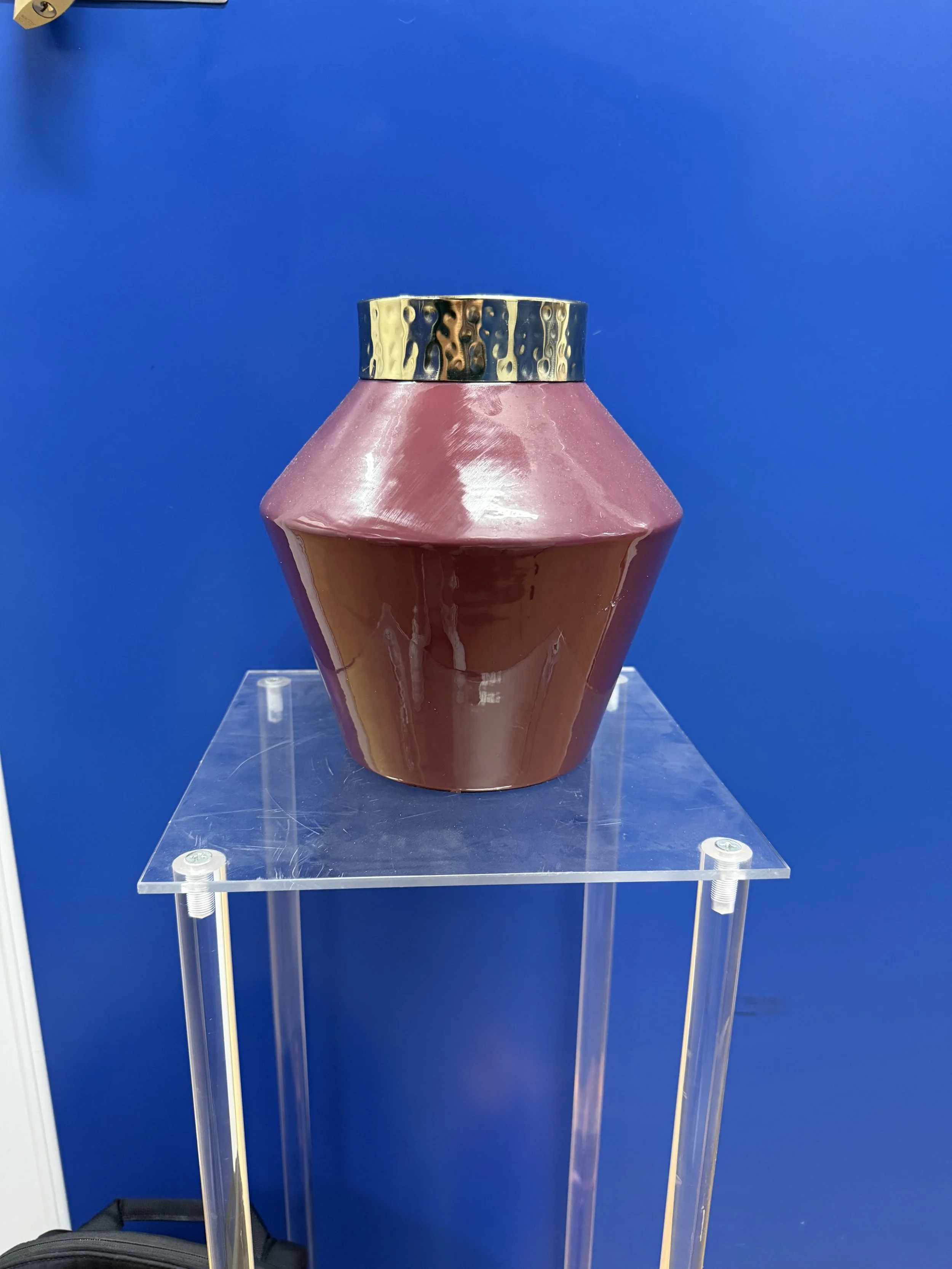 Burgundy and Gold Vessels (3 Available) - $20 each