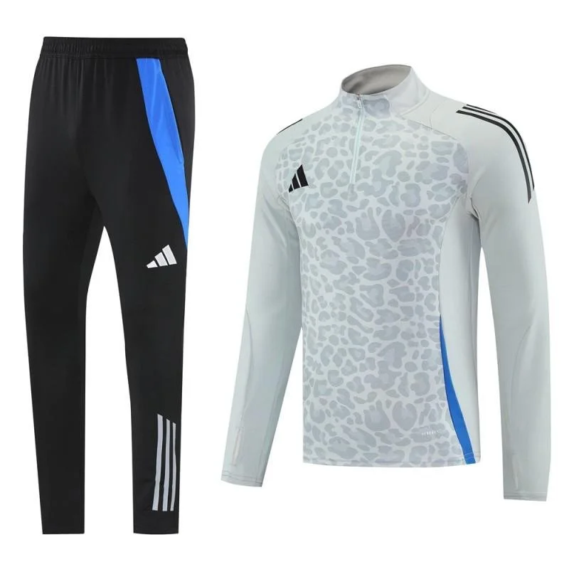 adidas Leopard Quarter Zip Set - Grey