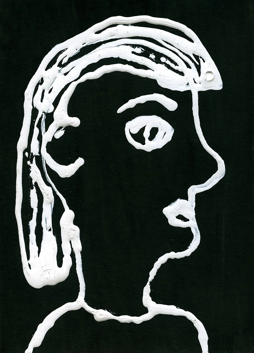 Girl, Looking Right (Thick White)