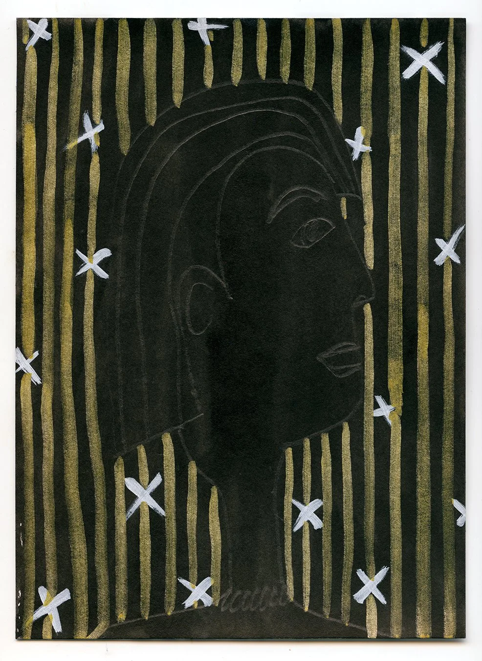 Girl, Looking Right (In Gold With Stars)