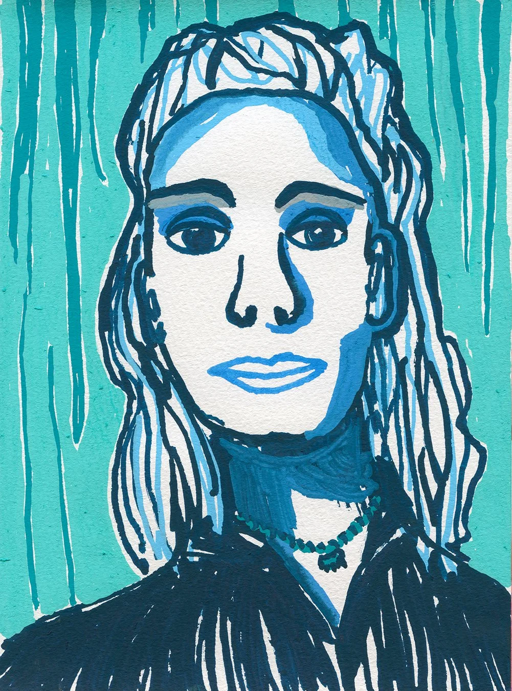 Chin Up #2 (Turquoise & Blue)