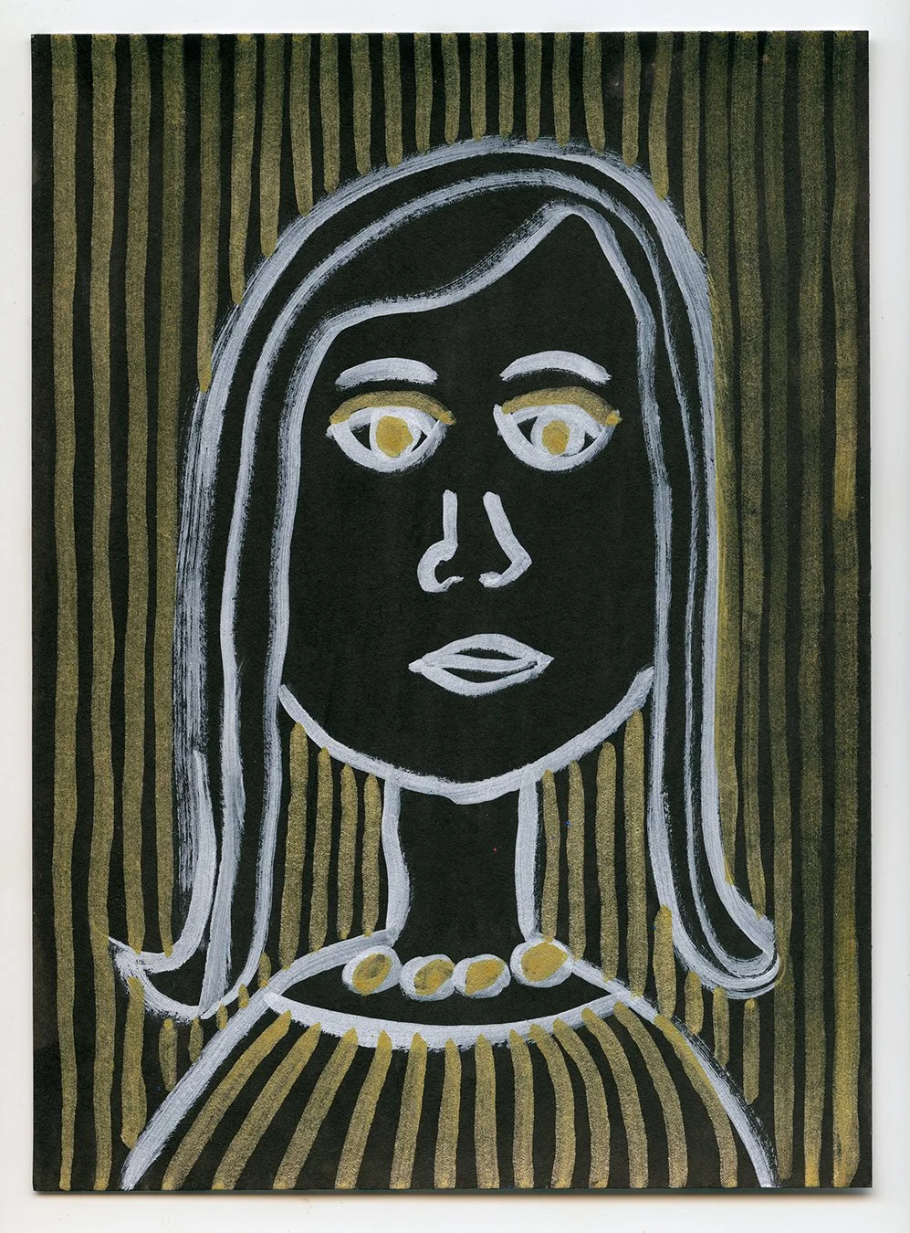 Girl, Looking Straight Ahead (In Gold & White)