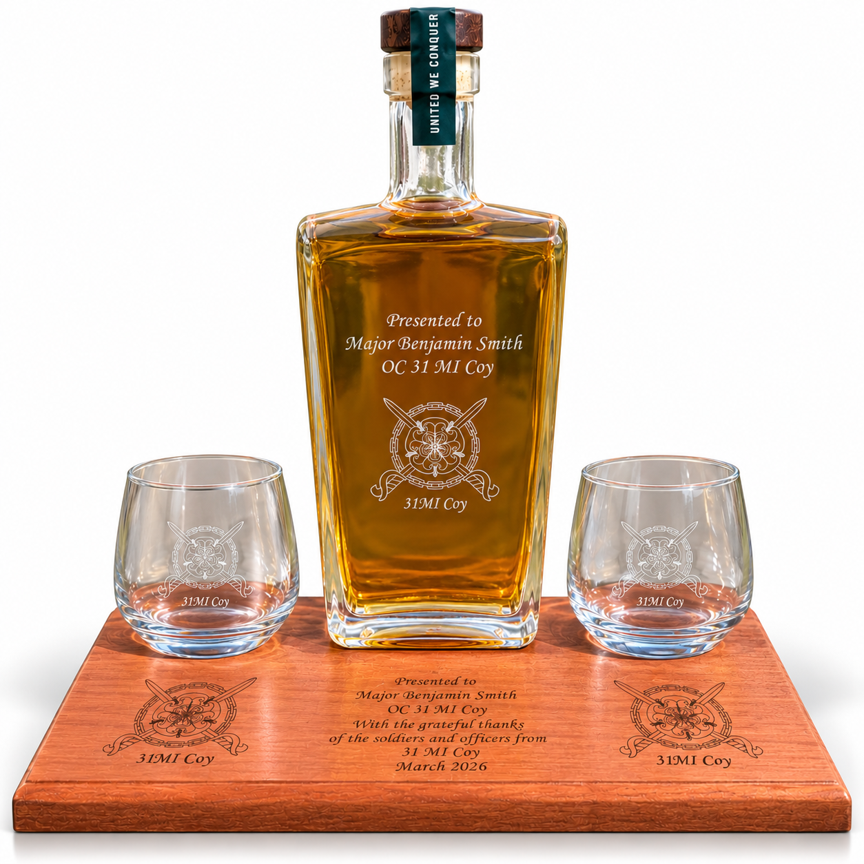 Engraved Commando Spirit Plinth Set