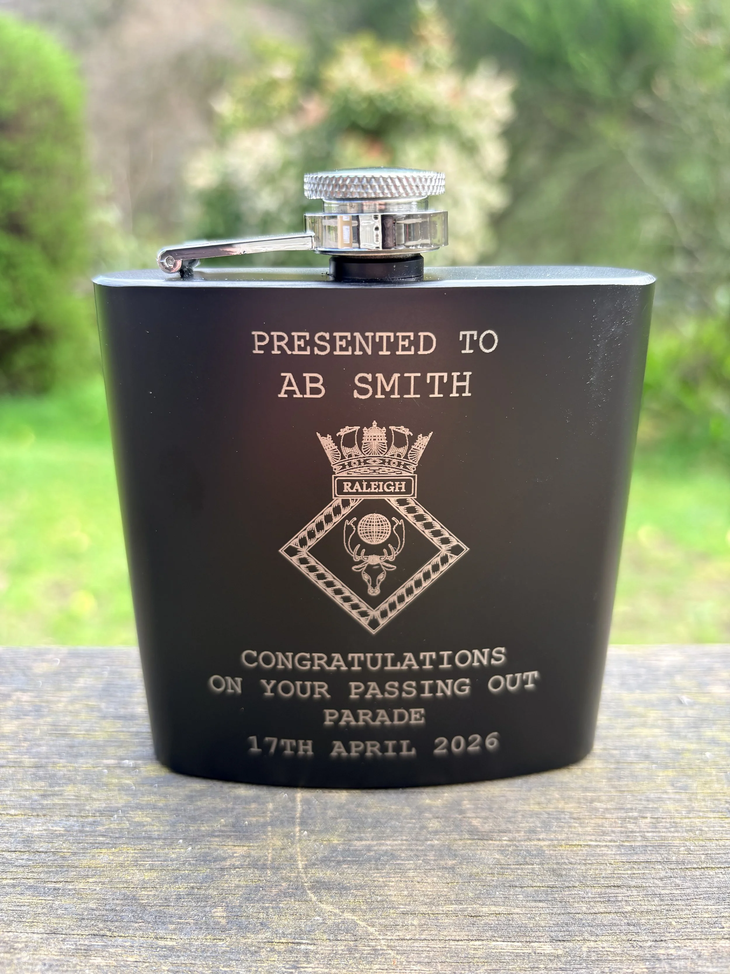 HMS Raleigh Hip Flask Gift