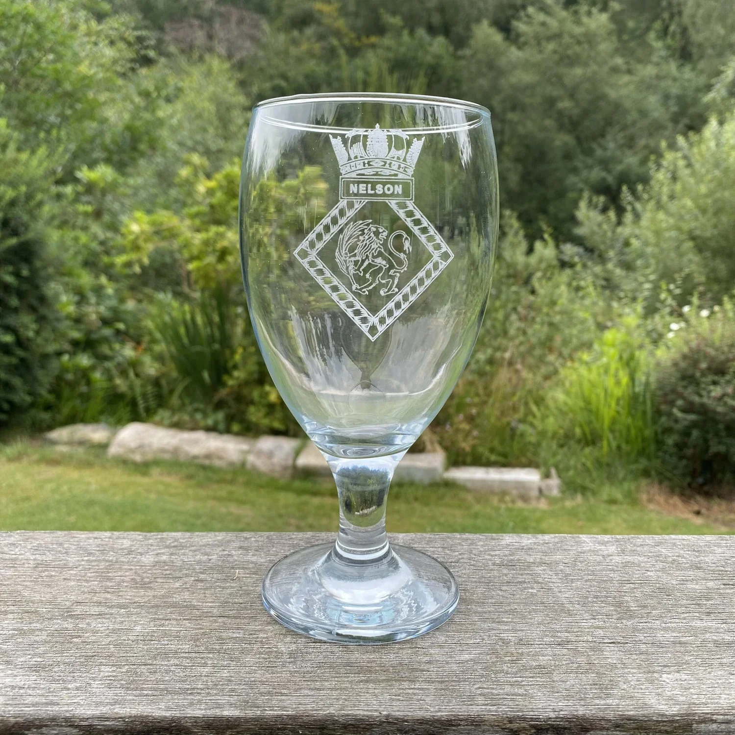 HMS Raleigh Engraved Beer Glass