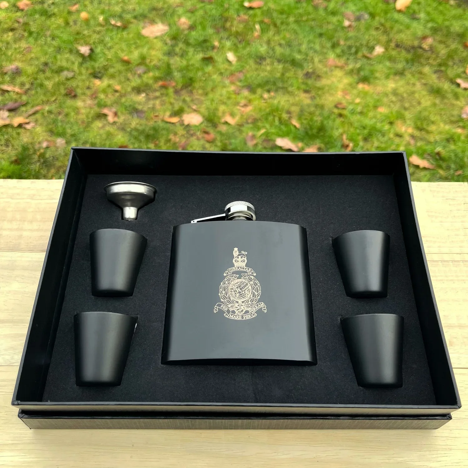 Engraved Hip Flask Gift Set - Kings Squad Pass Out