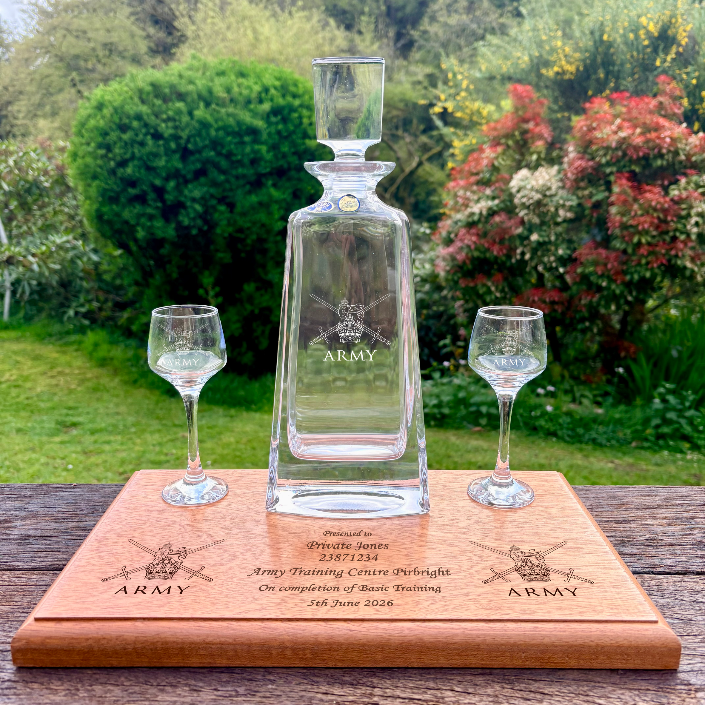 Personalised Army Decanter Pass Out Gift