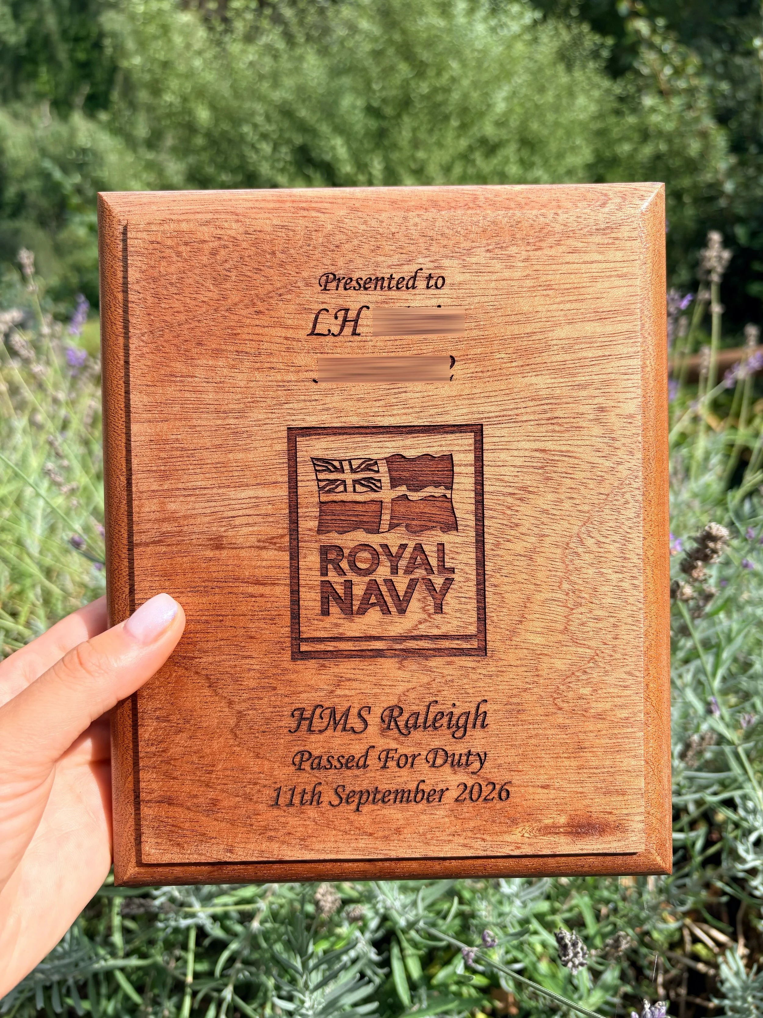 Another HMS Raleigh pass out plaque finished and ready for Friday ⚓️

Personalised to mark a day they won&rsquo;t forget.

Congratulations to everyone passing out this week &mdash; enjoy the moment! 👏

#HMSRaleigh #RoyalNavy #RoyalNavyPassOut #NavyL