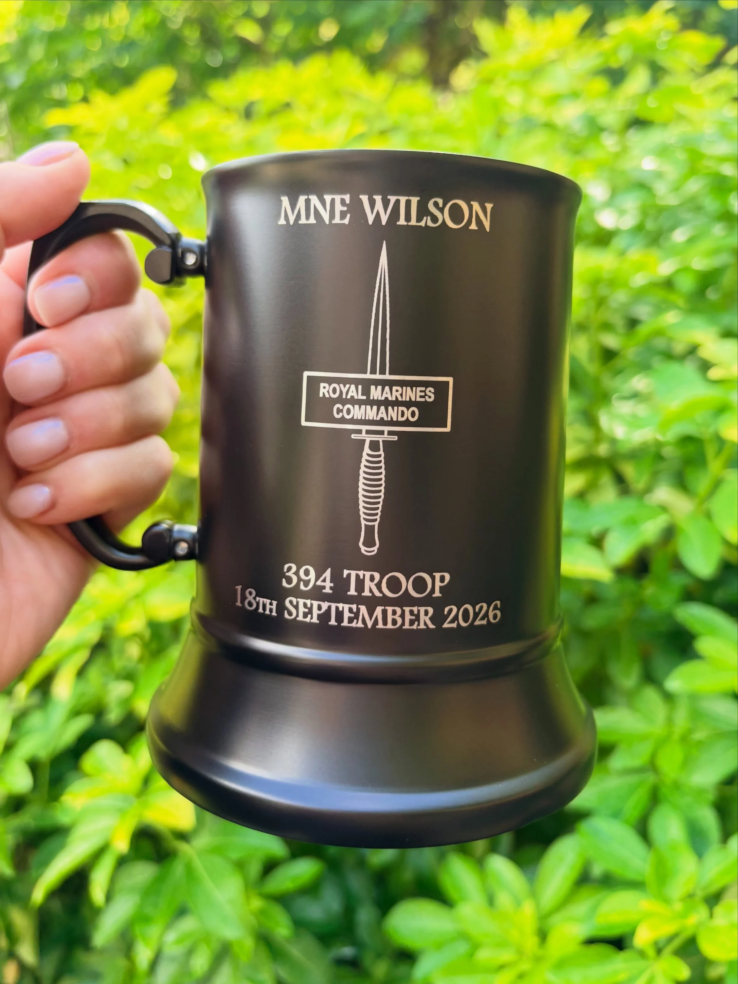 Another King&rsquo;s Squad coming up! 🗡️ 🇬🇧 

A batch of these personalised metal tankards are getting ready to head out for the next Royal Marines pass out 🍻

Always love making these, especially knowing they&rsquo;ll be kept as a reminder of su