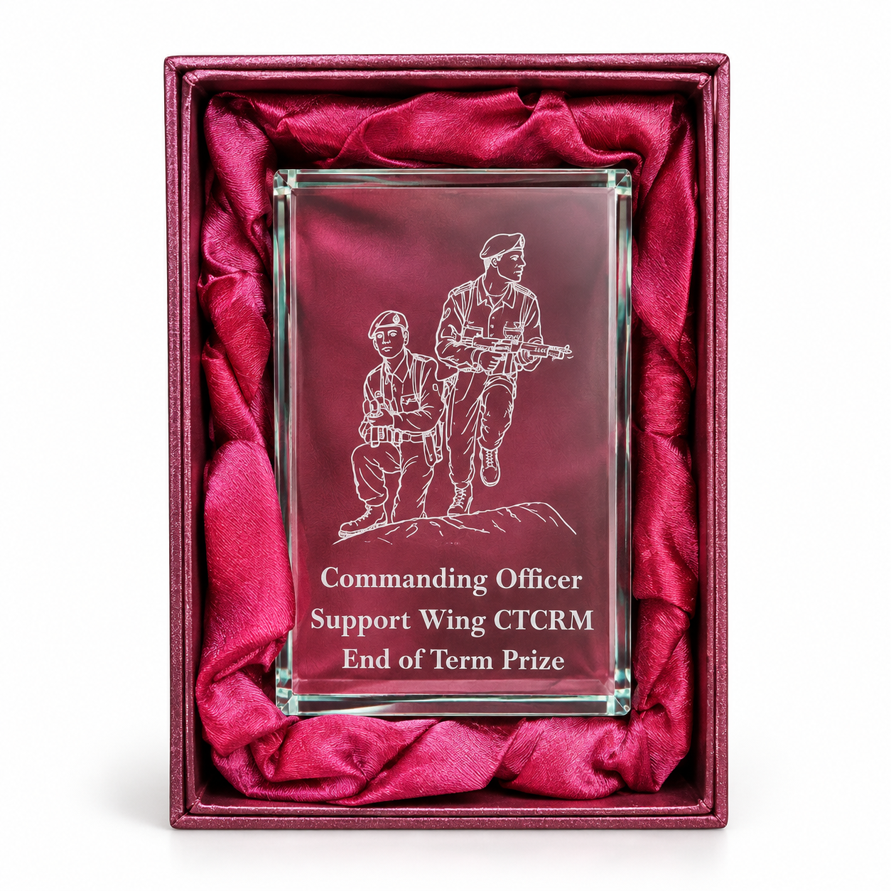 Personalised Engraved Glass Paperweight – Presentation Boxed